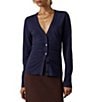 Faherty Hemp Long Sleeve Button Front Knit Top - Image 1