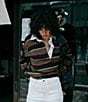 Faherty Hometown Rugby Knit Striped Organic Cotton V-Neck Long Sleeve Pullover Sweater - Image 4