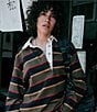 Faherty Hometown Rugby Knit Striped Organic Cotton V-Neck Long Sleeve Pullover Sweater - Image 5