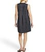 Color:Washed Black - Image 2 - Isha Basketweave Linen Shift Dress