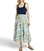 Color:Paradise Blossom - Image 3 - Ivy Elastic Waist Pull-On Tiered A-Line Maxi Skirt