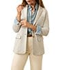 Faherty Organic Cotton Blend Knit Inlet Notch Collar Long Sleeve Blazer - Image 4
