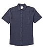 Color:Dune Navy - Image 3 - Knit Seasons Short Sleeve Woven Shirt