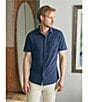 Color:Dune Navy - Image 4 - Knit Seasons Short Sleeve Woven Shirt
