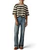 Faherty Organic Cotton Blend Knit Striped Crew Neck Short Sleeve Tee Shirt - Image 3