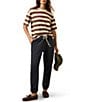 Faherty Organic Cotton Blend Knit Striped Crew Neck Short Sleeve Tee Shirt, Color:Espresso Stripe - Image 3