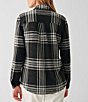 Color:Charcoal Bone Plaid - Image 2 - Legend Checked Print Long Sleeve Collared Shirt
