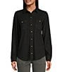 Color:Heathered Black Twill - Image 1 - Legend Long Sleeve Button Front Shirt