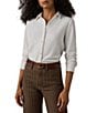 Faherty Legend Plaid Print Knit Spread Collar Long Sleeve Button Front Shirt - Image 1