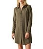 Faherty Button Front Legend Sweater Knit Shirt Dress, Color:Olive Melange Twill - Image 1