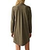 Faherty Button Front Legend Sweater Knit Shirt Dress, Color:Olive Melange Twill - Image 2