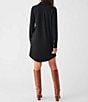 Color:Heathered Black Twill - Image 2 - Button Front Legend Sweater Knit Shirt Dress