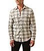 Faherty Legend Plaid Sweater Shirt, Color:Charcoal Cream - Image 1