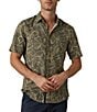 Faherty Linen Blend Floral Breeze Printed Short Sleeve Button Front Woven Shirt - Image 1