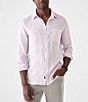 Color:Lavender Melange - Image 1 - Linen Laguna Long Sleeve Woven Shirt