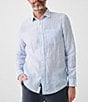 Color:Summer Stripe - Image 1 - Linen Laguna Stripe Long Sleeve Woven Shirt