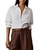 Faherty Linen Point Collar Long Sleeve Button Front Relaxed Shirt - Image 1