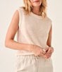 Color:Summer Sand - Image 1 - Miramar Knit Solid Muscle Crew Neck Tank Top