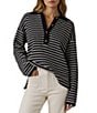 Faherty Miramar Linen Blend V-Neck Collared Long Sleeve Sweater - Image 1
