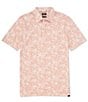 Color:Hilo Rose - Image 1 - Movement Floral Print Short Sleeve Polo Shirt