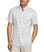 Color:Ivory Endless Peaks - Image 1 - Movement Performance Printed Short Sleeve Woven Shirt