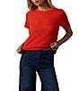 Faherty Organic Cotton Knit Crew Neck Short Sleeve Tee - Image 4