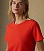Faherty Organic Cotton Knit Crew Neck Short Sleeve Tee - Image 4