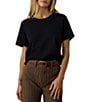 Faherty Organic Cotton Knit Crew Neck Short Sleeve Tee - Image 1