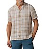 Faherty Palma Linen Plaid Short Sleeve Woven Camp Shirt - Image 1