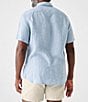 Color:Blue Basketweave - Image 2 - Palma Linen Short Sleeve Woven Shirt