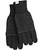 Faherty Plaited Waffle Textured Cashmere Blend Gloves, Color:Ash - Image 1