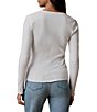 Faherty Pointelle Knit Crew Neck Long Sleeve Top - Image 2
