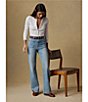 Faherty Pointelle Knit Crew Neck Long Sleeve Top - Image 4