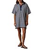 Faherty Recycled Stripe Knit Collar Neck Short Sleeve Dress - Image 4