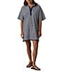 Faherty Recycled Tight Stripe Knit Collar Neck Short Sleeve Dress - Image 1