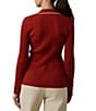 Faherty Ribbed Knit Spread Collar Long Sleeve Cardigan - Image 2