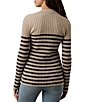 Faherty Ribbed Knit Spread Collar Striped Long Sleeve Cardigan - Image 2