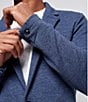 Color:Deep Navy Melange - Image 3 - Slim Fit Unstructured Inlet Knit Stretch Blazer