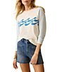 Faherty Slub Knit Organic Cotton Wave Print Crew Neck Long Sleeve Top,Specials : American Fashion Style Bags On Sale