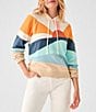 Color:Sun and Sea - Image 1 - Soleil Abstract Sun Print Long Sleeve Pullover Hoodie