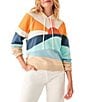 Faherty Soleil Abstract Sun Print Long Sleeve Pullover Hoodie, Color:Sun and Sea - Image 1