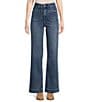 Faherty Stretch Terry High Rise Wide Leg Front Patch Pocket Jeans, Color:Riverton - Image 1