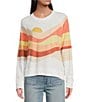 Faherty Sunwash Organic Cotton Slub Crew Neck Long Sleeve Pullover, Color:Coral Spring Soleil - Image 1