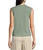 Faherty Sunwash Organic Cotton Slub Knit Crew Neck Sleeveless Muscle Tank, Color:Sage Green - Image 2