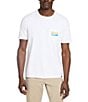 Color:White - Image 2 - Sunwashed Ocean Scene Graphic Short Sleeve T-Shirt