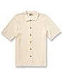 Faherty Sunwashed Sweater Short Sleeve Button Front Woven Shirt - Image 4