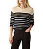 Faherty Throwback Crew Neck Stripe Sleeve Cashmere Blend Sweater, Color:Oakland Stripe - Image 1