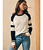 Color:Wrigley - Image 3 - Throwback Crew Neck Stripe Sleeve Cashmere Blend Sweater