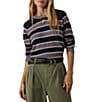 Faherty Throwback Stripe Crew Neck Long Sleeve Sweater - Image 1