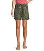 Faherty Topanga Organic Cotton Blend High Rise Flat Front Shorts, Color:Thyme - Image 1